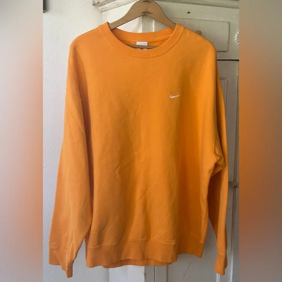 Nike | Men's Vibrant Tangerine Orange Phoenix Fleece Crewneck Sweatshirt size XL - Picture 4 of 12